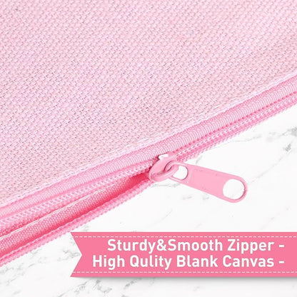 Reginary 80 Pack Canvas Zipper Makeup Bags Bulk Pencil Pouches Blank DIY Craft - Image 3