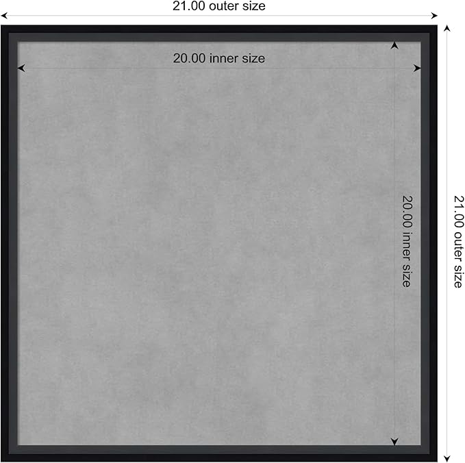 Amanti Art Black Framed Magnetic Board 21x21 Medium Vision Board - Image 3