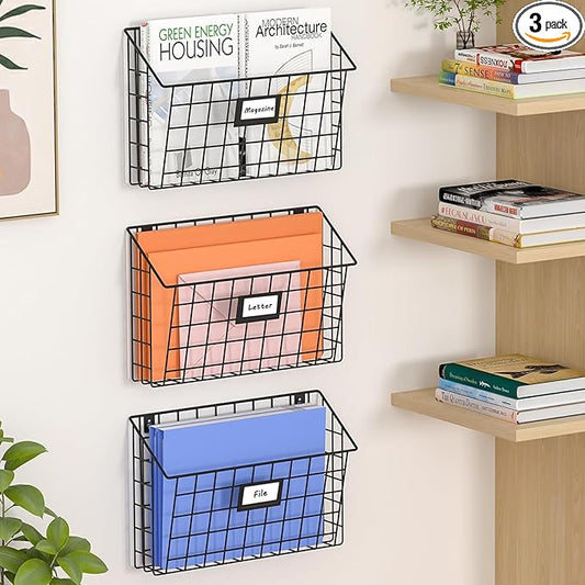 X-cosrack Detachable Hanging Wall Files Rack&3-Tier Metal Folder Wall File by X-cosrack