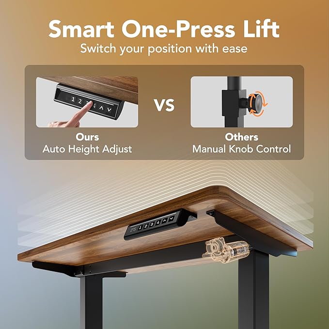 HUANUO 55 x 28 inch Electric Standing Desk Adjustable Height, 4 Memory Height - Image 6