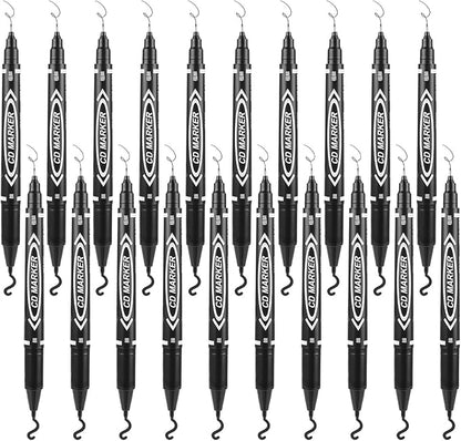 Sibba 20 PCS Dual-Tip Black Drawing Pens 0.5/1mm Bold & Fine Paint Markers by Sibba
