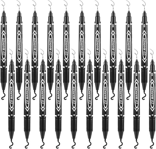 Sibba 20 PCS Dual-Tip Black Drawing Pens 0.5/1mm Bold & Fine Paint Markers by Sibba
