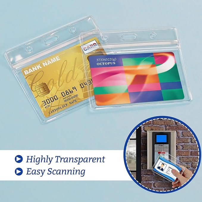 200 Pcs Clear Plastic Horizontal Name Badge ID Card Holders - Image 6