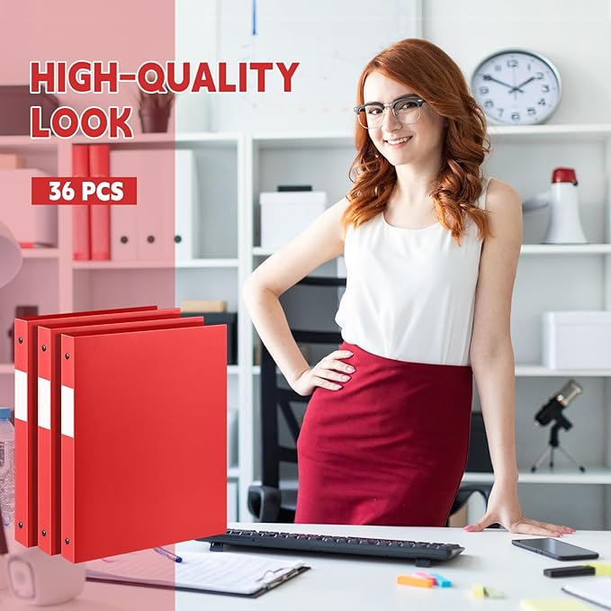 Henoyso 36 Pcs 3 Ring Binder 0.5 Inch Round Fits Letter Size 8.5'' x 11'' Paper - Image 5