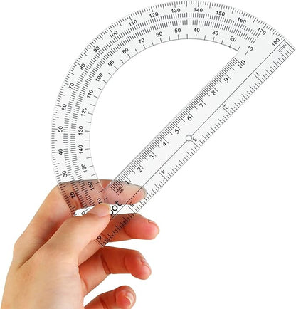 EBOOT 24 Pack Plastic Protractors Math Protractor 180 Degrees 6 Inch - Image 4