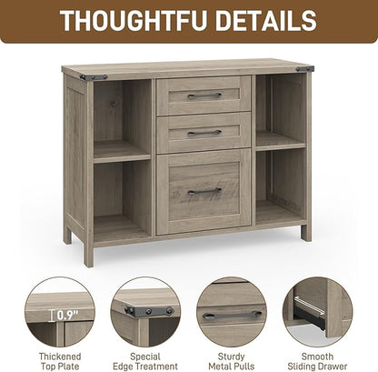 Vabches File Cabinet with 3 Drawers, Farmhouse Lateral File Cabinet Fits Files - Image 7