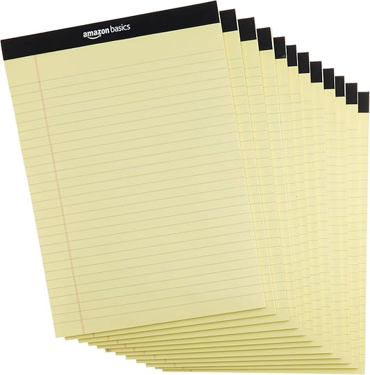 Amazon Basics 50 sheet Wide Ruled Lined Writing Note Pad, 8.5" x 11.75" by AmazonBasics