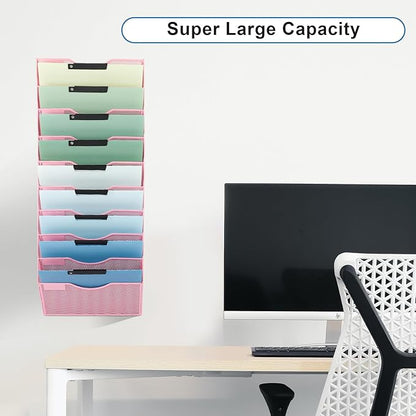 EASEPRES 10 Pocket Mesh Hanging Wall File Organizer, Wall Mounted Mail Paper - Image 6