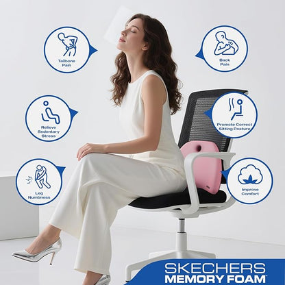 Skechers Lumbar Support Pillow for Office Chair, Memory Foam Lumbar Pillow - Image 7