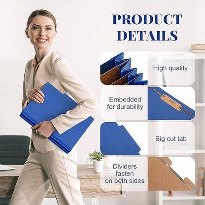 Skyygemm 24 Pcs Classification Folders Letter Size, 3 Divider Pressboard File - Image 3