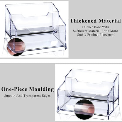 Clear Acrylic Business Card Holder, 2 Tier Premium Acrylic Clear Business Card - Image 4