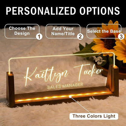 Desk Name Plate Personalized, Custom Office Light Up Name Plate - Image 6