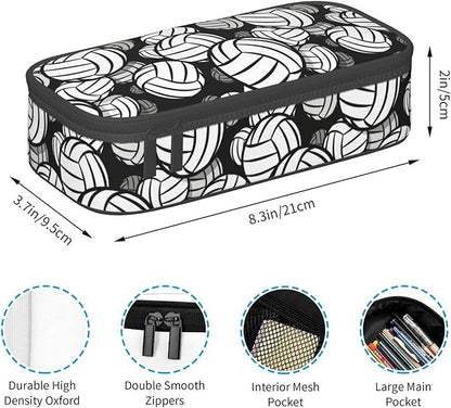 HKHEHOP Volleyball Ball Pattern Pencil Case Big Capacity Storage Pencil Pouch - Image 6