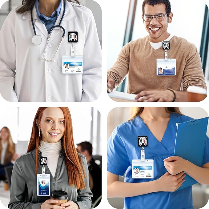 X-ray Tech Funny Nurse Badge Reel | Retractable ID Card Badge Holders | Medical - Image 3