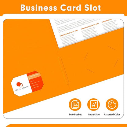 Two Pocket Folders, PANDRI 50 Pack 2 Pocket Folders, Letter Size Paper File - Image 5