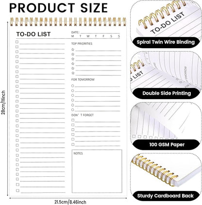 To Do List Notepad, 120 Pages 8.5x11" To Do List Notebook Undated Daily Planner - Image 5