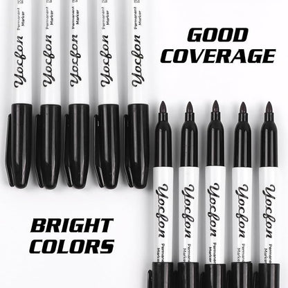 Yocfon Permanent Markers, Fine Tip, Waterproof Markers, Works On Plastic - Image 5