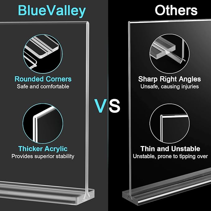 BlueValley Clear Acrylic Sign Holder 7x5 Inch - Image 6