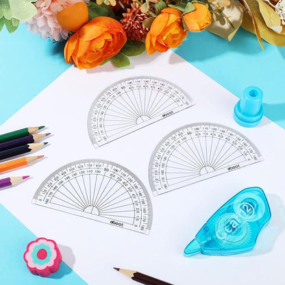 Zonon 200 Pcs 4 Inch Clear Plastic Protractor Bulk Math Protractors Set 180 - Image 5