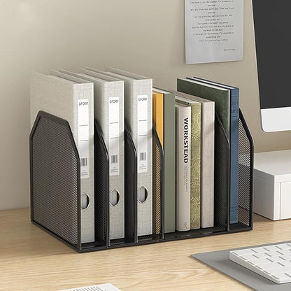 ASIFMTHOT 5 Vertical Desk Mail Organizer, Metal Mesh Desktop File Organizer - Image 4