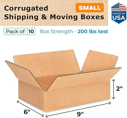 Small Moving & Shipping Boxes 9x6x2 inches - Image 2