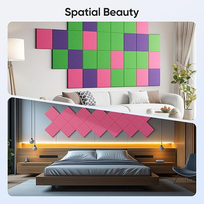 UNECHO 12 Pack 12" X 12" X 0.4" Acoustic Panels - Image 5