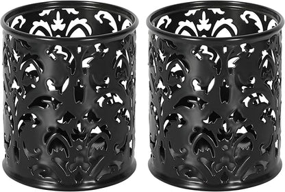 EasyPAG Black Pen Holder for Desk, 2 Pack Round Pen Organizer, Brush Holder for by EasyPAG