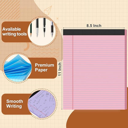 6 Pack Legal Pads 8.5 X11, College Ruled Notebook, 300 Sheets Colored Note Pad - Image 2