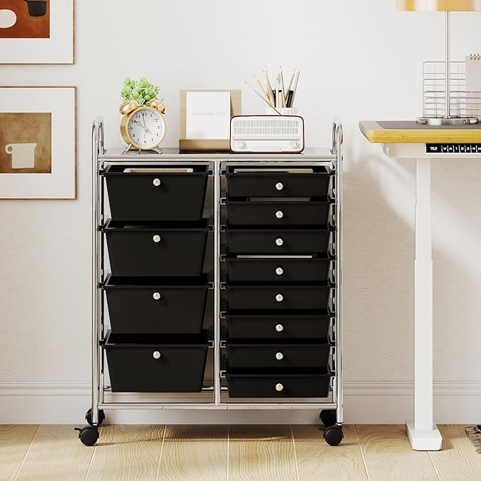 LDAILY 12 Drawer Rolling Storage Cart, Rolling Cart - Image 2