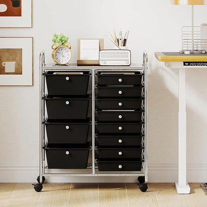 LDAILY 12 Drawer Rolling Storage Cart, Rolling Cart - Image 2