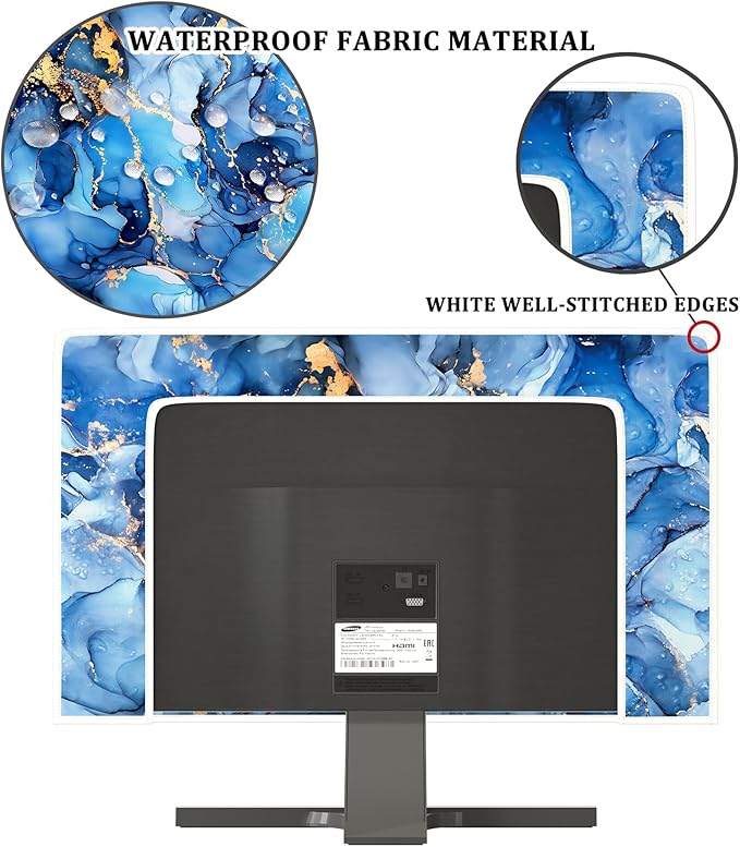 Baocicco Navy Blue Gold Marble Waterproof TV Dust Cover 58, 60 Inch Creative - Image 3