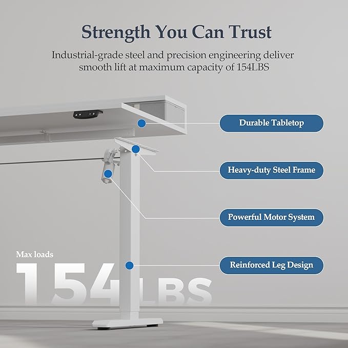 Klicelor 63 Inch Electric Standing Desk - Image 8