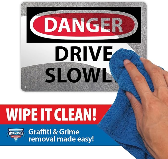 Custom OSHA Style Warning Sign 7" x 10" Plastic Sign, Customizable "Your Text - Image 7