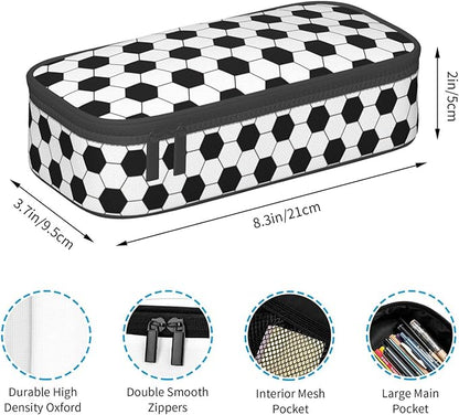 Soccer Texture Pencil Case Big Capacity Storage Pencil Pouch Stationery Bags - Image 6