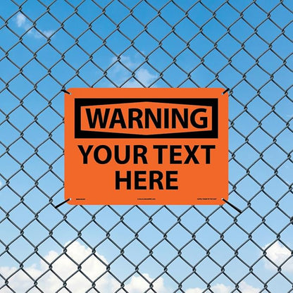 Custom OSHA Style Warning Sign 10" x 14" Plastic Sign, Customizable "Your Text - Image 3