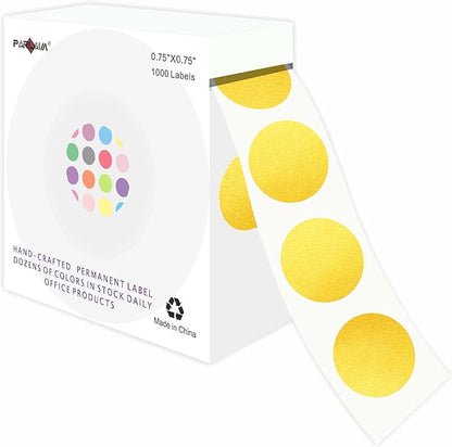 PARLAIM 3/4 Inch Roll Color Coding Labels, 1000 per Roll Round Permanent by PARLAIM