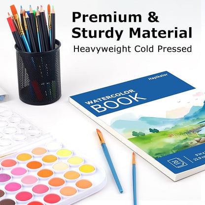 Hapikalor 9"x12" Watercolor Paper Pad, 140lb/300gsm Artist Painting Drawing - Image 4
