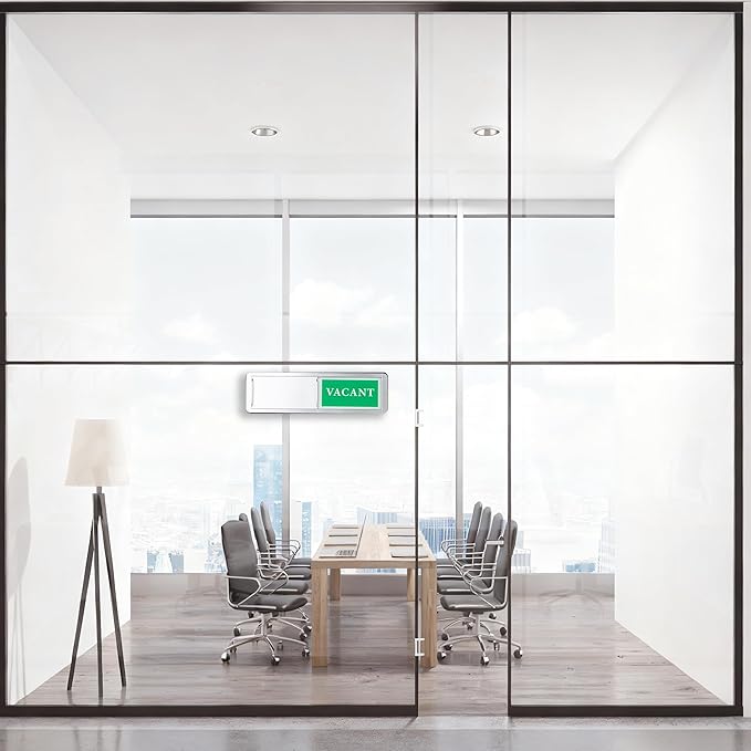 Meeting in Progress or Vacant Door Sign, Sliding Status Indicator Sign - Image 8
