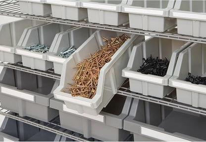 Seville Classics Commercial 7-Tier Platinum/Gray NSF 22-Bin Rack Storage System - Image 3