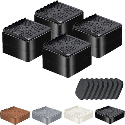 Furniture Risers Heavy Duty Adjustable Bed Risers Blocks Lift 4, 2 inches by EnjoyLifeEnjoyHappiness