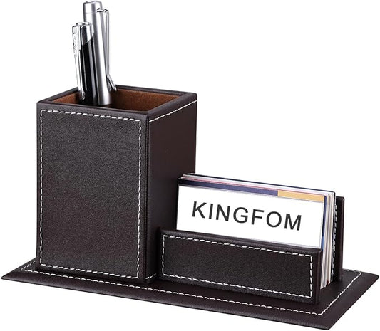 KINGFOM PU Leather Desk Organizer and Accessories, Pencil Holder by KingfomLeatherHomeOfficeDecor