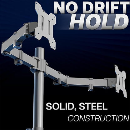 VIVO Dual Monitor Desk Mount, Heavy Duty Fully Adjustable Steel Stand, Holds 2 - Image 8