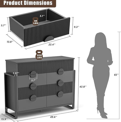 LGHM Fluted Dresser for Bedroom - Image 3