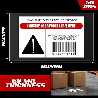Janlaugh 50 Pcs Industrial Clear Label Protectors 10 x 6 Inch Waterproof Clear - Image 2
