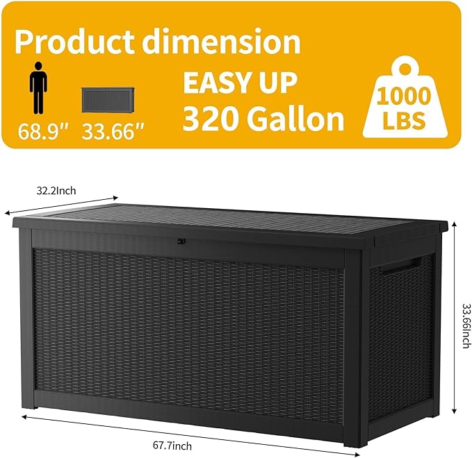 Yardgrace Extra-Large 320 Gallon Outdoor Storage Bin - Image 7