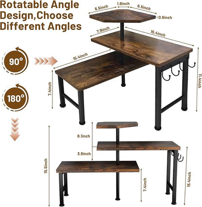 Uniqcovosa Kitchen Countertop Organizer, 3 Tier Moveable Corner Shelf Kitchen - Image 4
