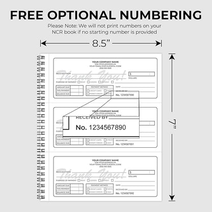Custom 8.5" x 7" Carbonless NCR Books in 3-Part Triplicate Invoices, Work Orders - Image 5