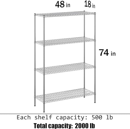 Regal Altair 18" Deep x 48" Wide x 74" Height Wire Shelving Kit | 4-Tier | NSF - Image 3