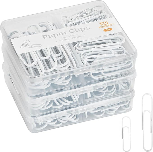 NEEWAY Colorful Paper Clips Assorted Sizes, Small and Large Paperclips by NEEWAY
