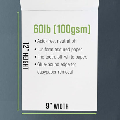 U.S. Art Supply 9" x 12" Premium Drawing Pad, 60 lb - Image 3
